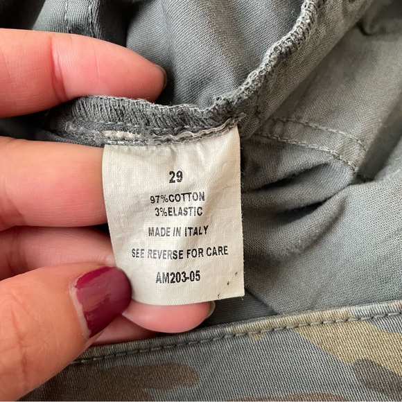 *SALE* Ann Mashburn Lightweight Stretch Flare Cropped Cotton Pant Camo Size 26 - Picture 8 of 9